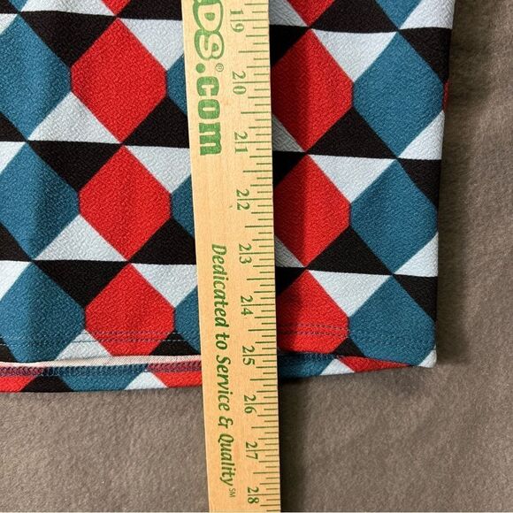 NWT Cassie small LulaRoe blue and red pencil skirt - Picture 4 of 7